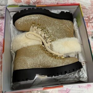 Katy Perry Collections Gold Lace Up Boots